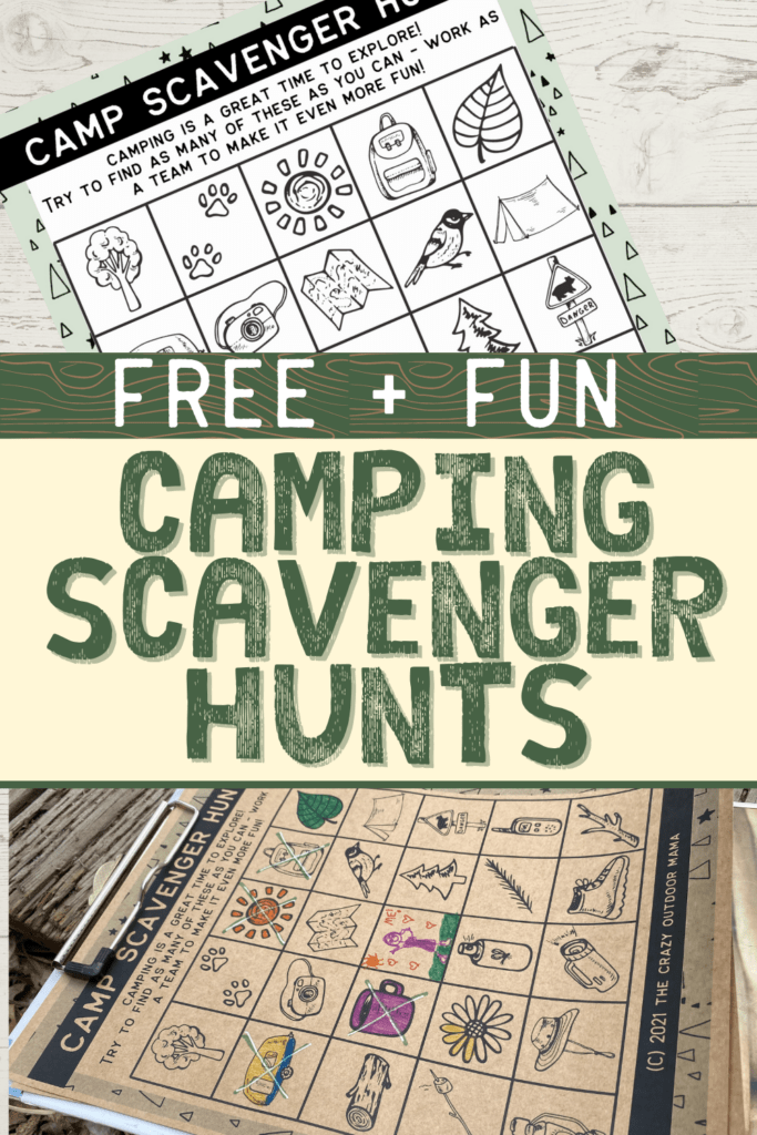 campground themed printable scavenger hunt