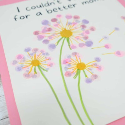 fingerprint flower template for mom or grandma