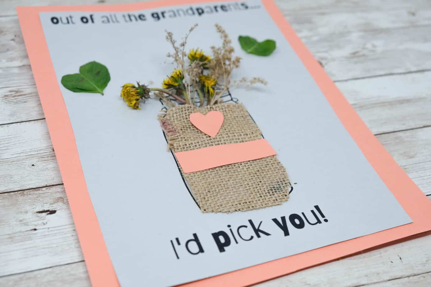 simple and cute craft for mom with nature items