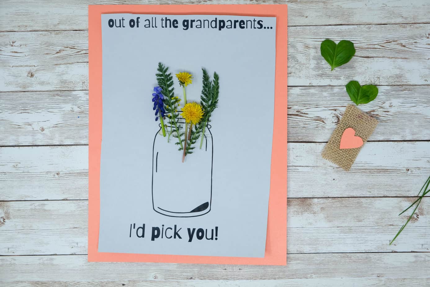 free printable nature card for mom or grandma