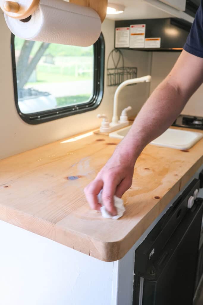 how to take care of wood counter tops in camper