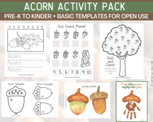 15 Adorable Acorn Crafts for Kids + FREE 8 Page Printable PDF Activity