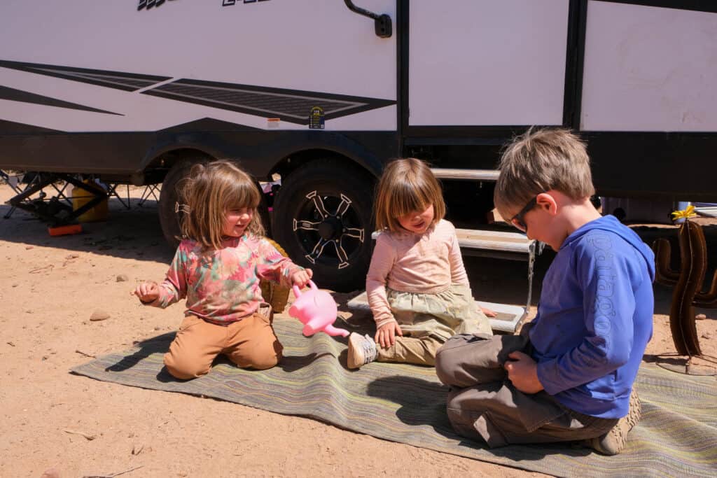 sand free mat for kids playing at camp