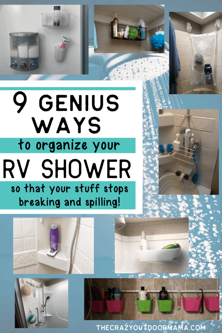 9 RV Shower Organization Ideas + Picture Inspiration! The Crazy