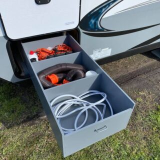 organizing the outdoor bin in your camper