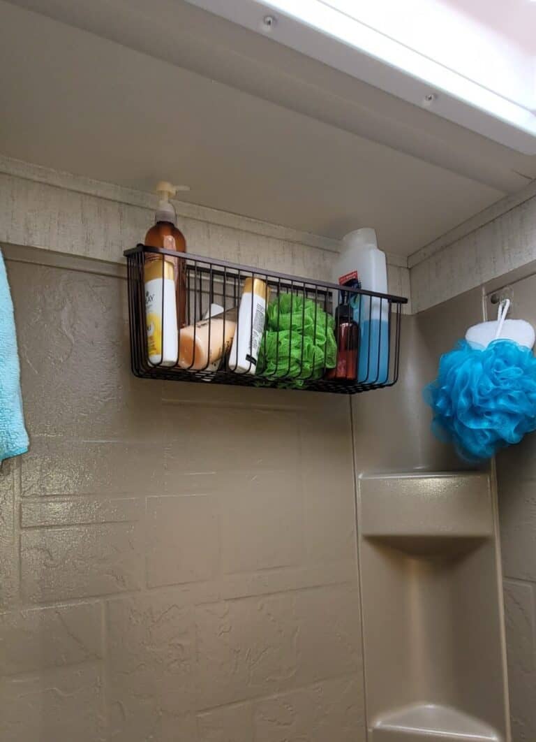 9 RV Shower Organization Ideas + Picture Inspiration! The Crazy