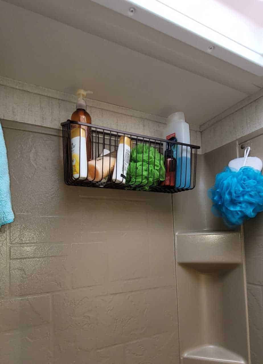 9 RV Shower Organization Ideas + Picture Inspiration! The Crazy