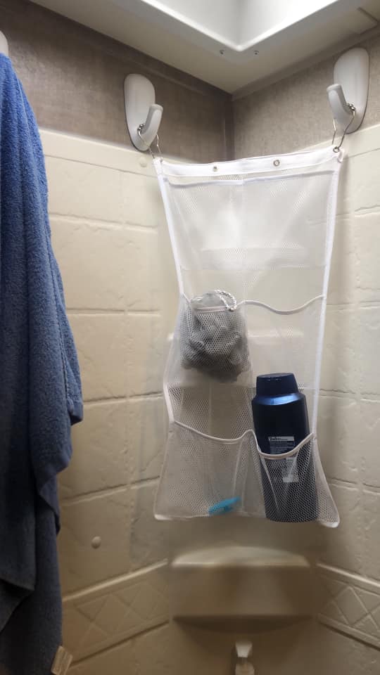cheap ways to organize toiletries in camper shower