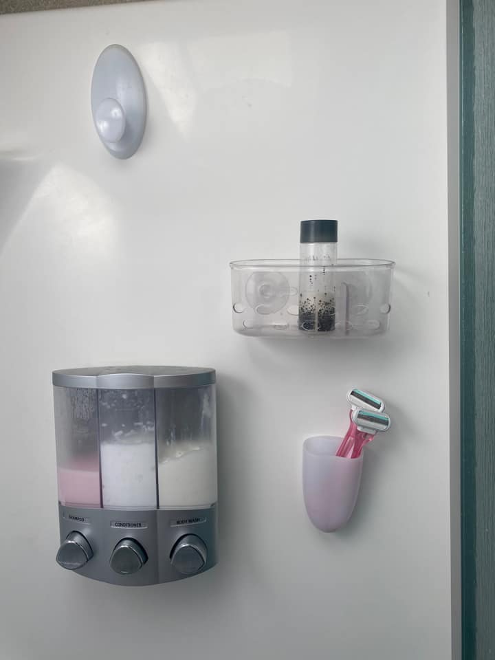 9 RV Shower Organization Ideas + Picture Inspiration! – The Crazy Outdoor  Mama