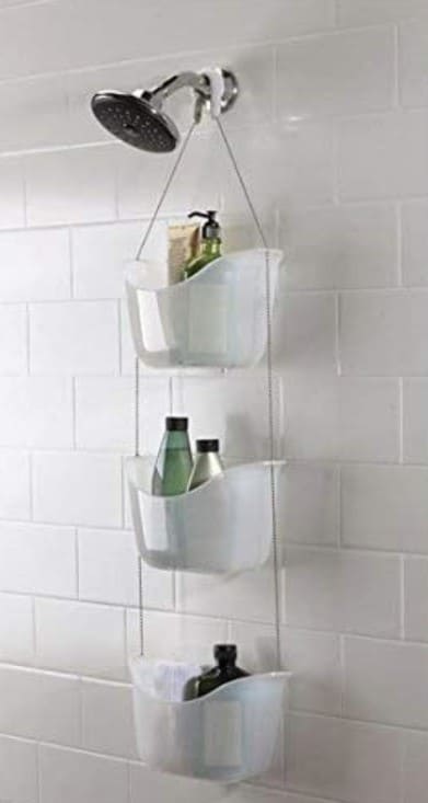 shower caddy with pretty buckets for rv design