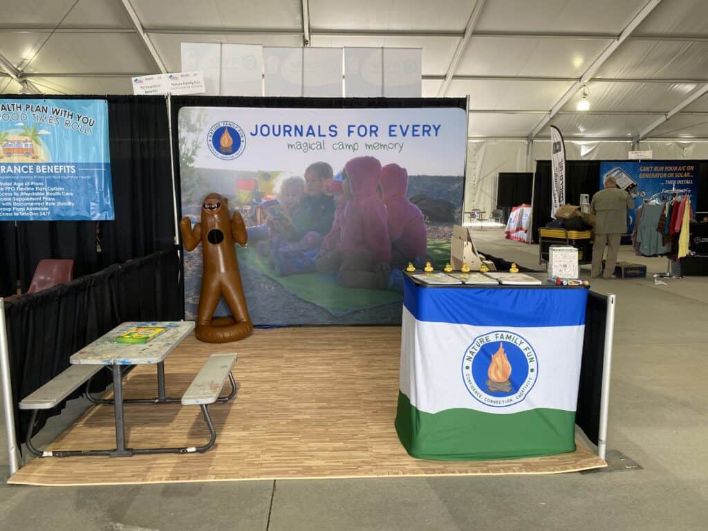 basic booth set up example for camping show