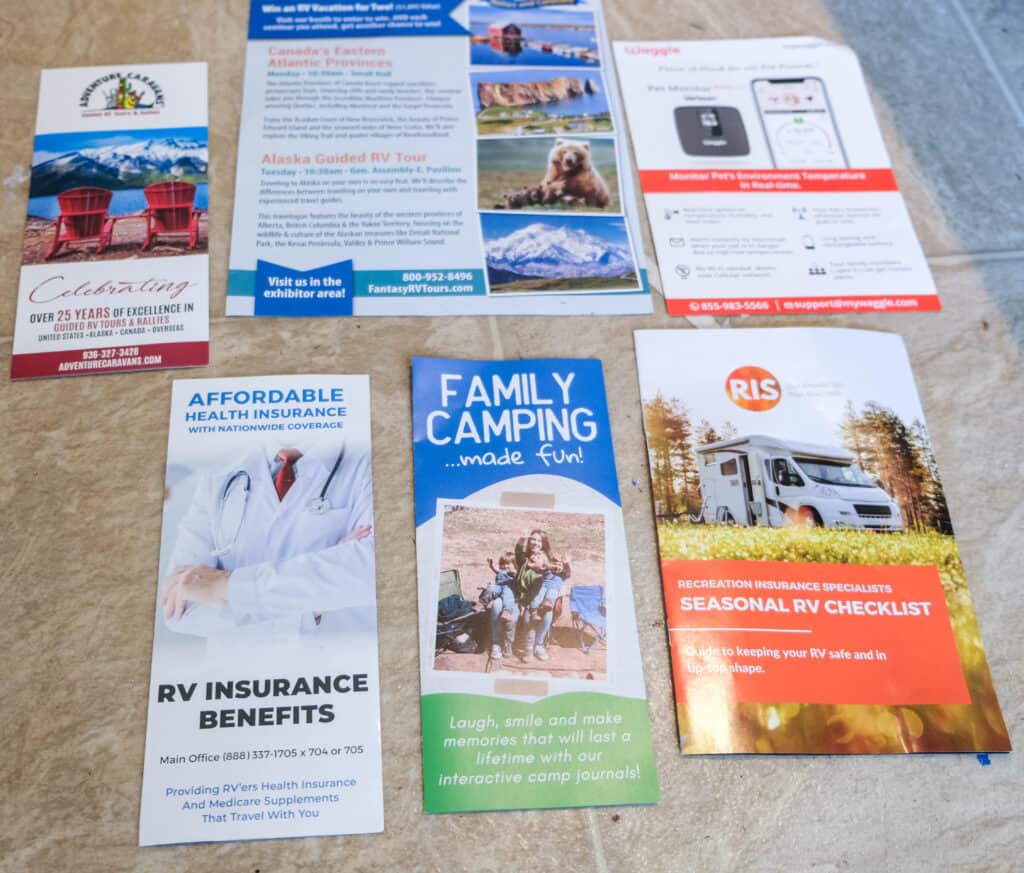 samples of brochures for rv or camping vendor show