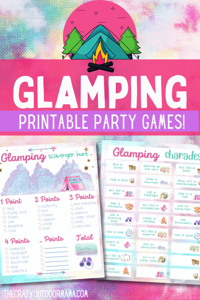 glamping printable party games