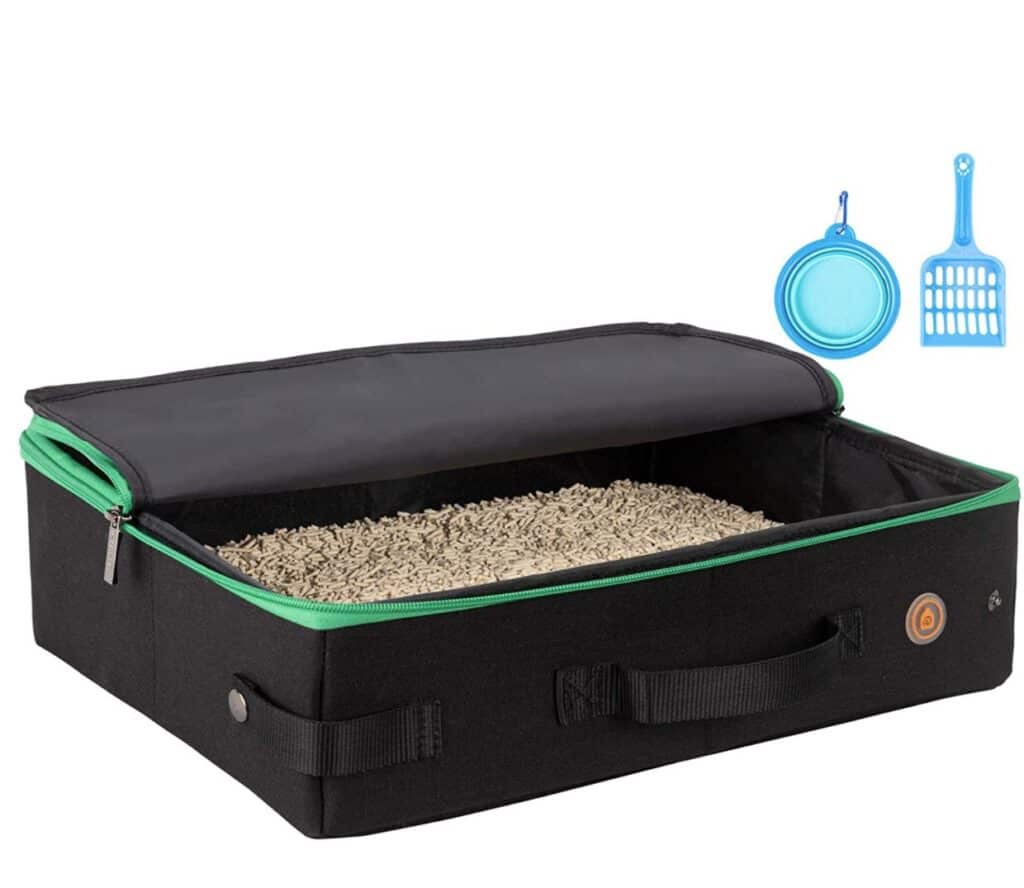 portable litter box for rv to keep smells and mess down