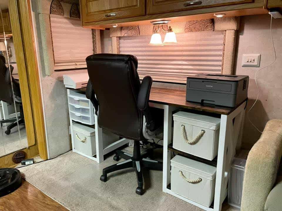 custom built desk in dinette