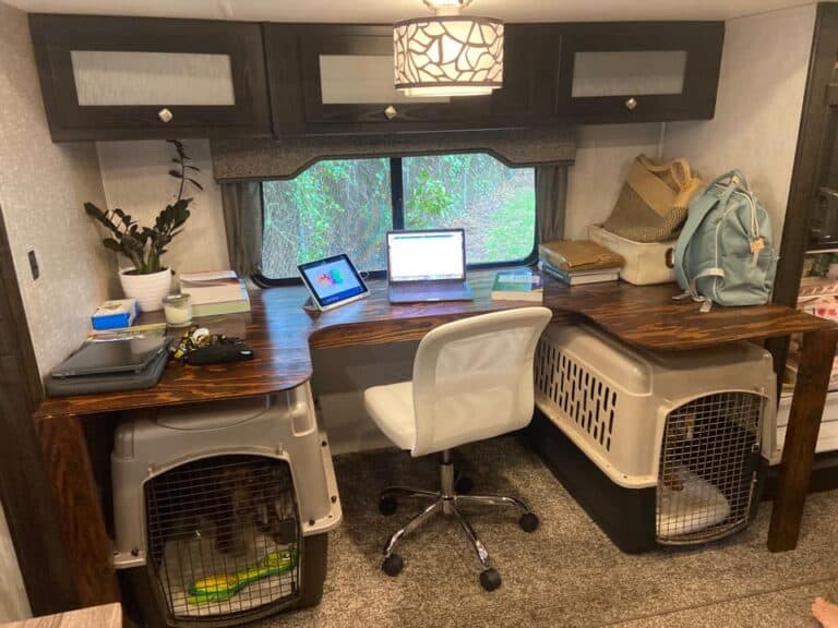 27 RV Office Conversion Ideas to Transform Your Space [Video + Pictures!] The Crazy Outdoor Mama