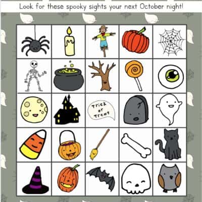 halloween scavenger hunt to use while camping