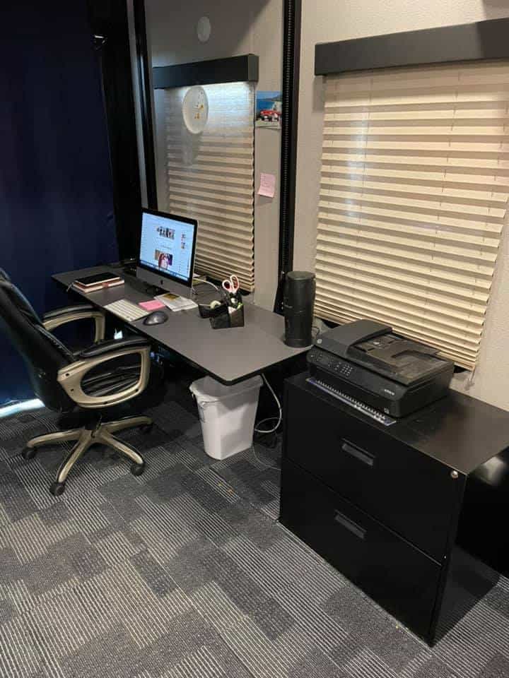 toy hauler garage rv office idea