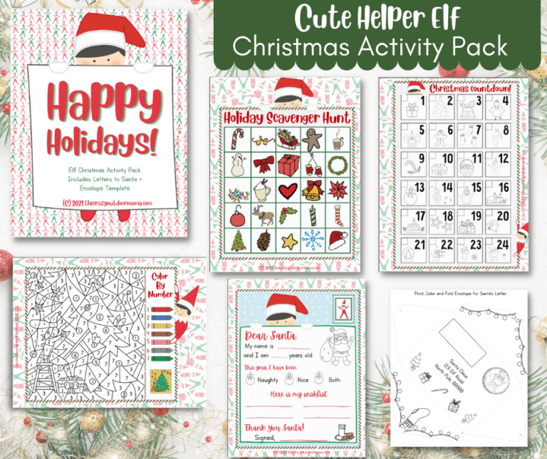 Adorable Elf Themed Letter to Santa + Envelope Template (Free Printable ...
