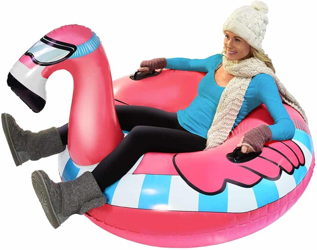 flamingo party snow tube for kids