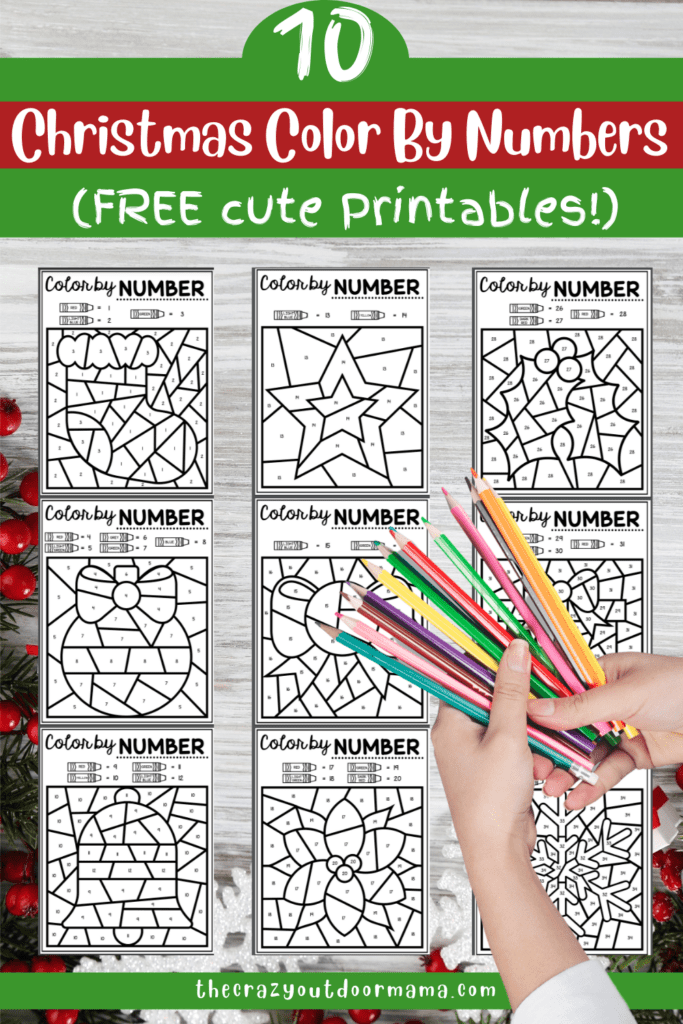 free printable christmas color by numbers for kids