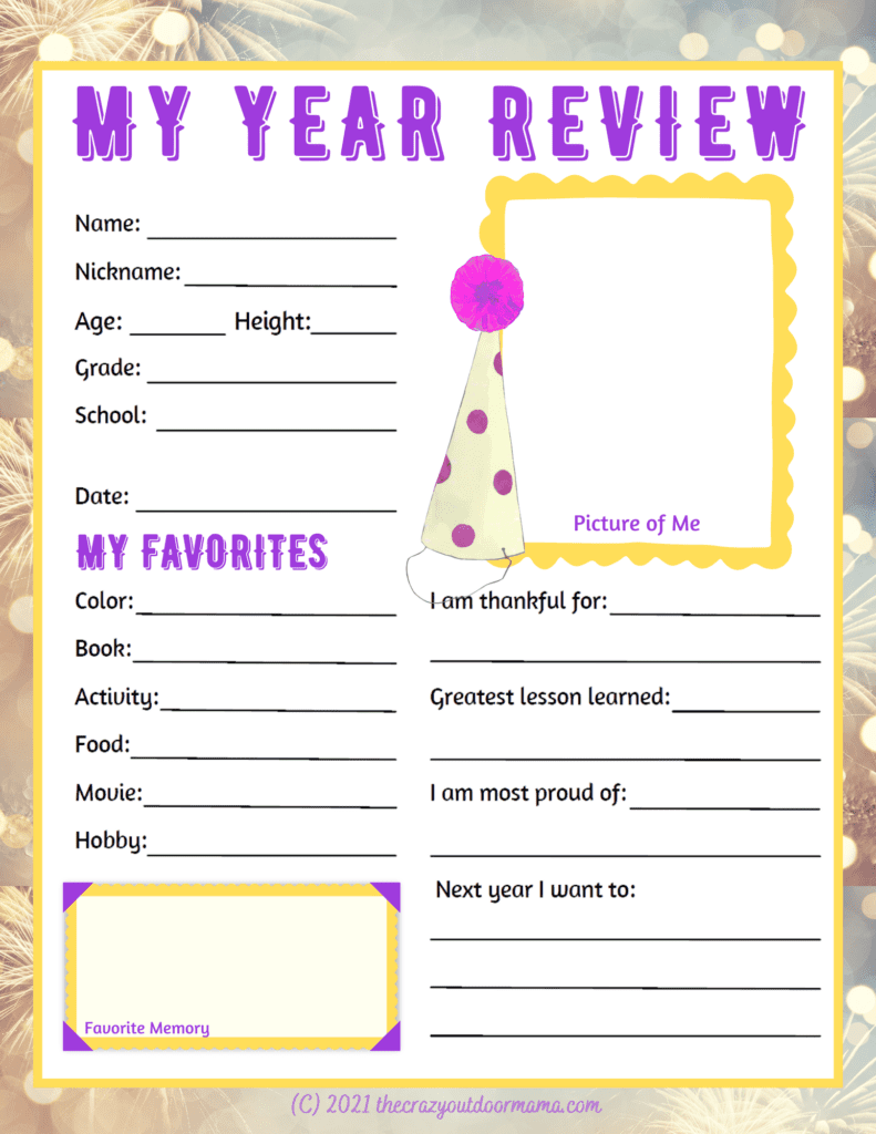 year in review printable