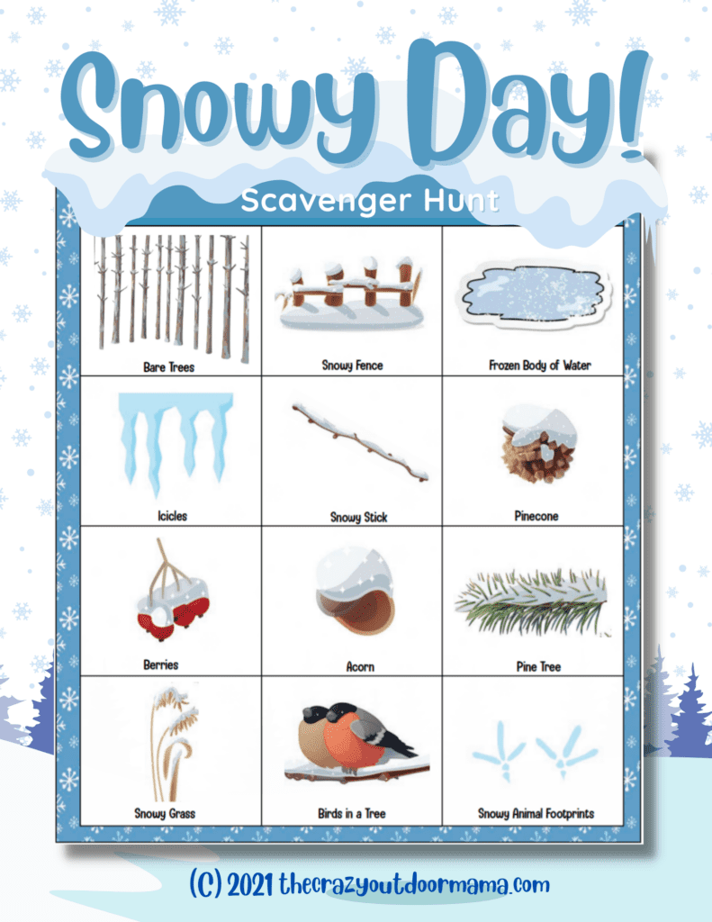 winter camping scavenger hunt