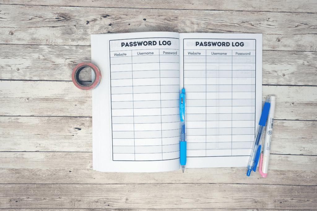 password log for website