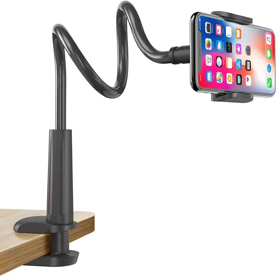 phone or tablet holder for use in campervan as tv