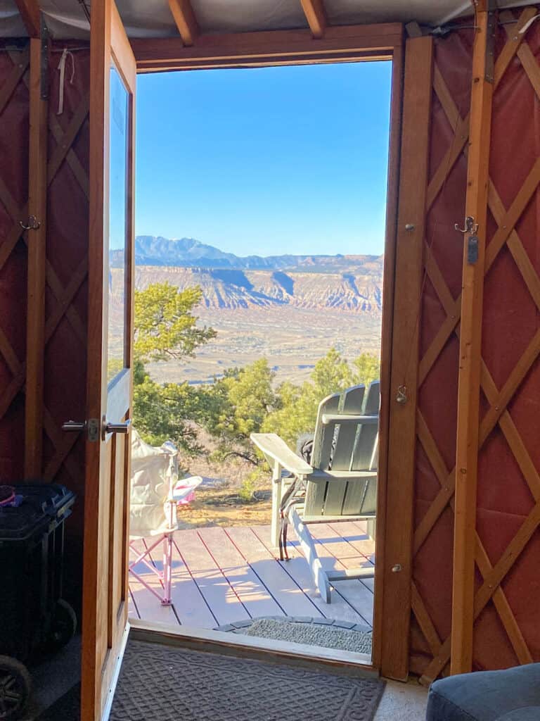 camping in a yurt with family