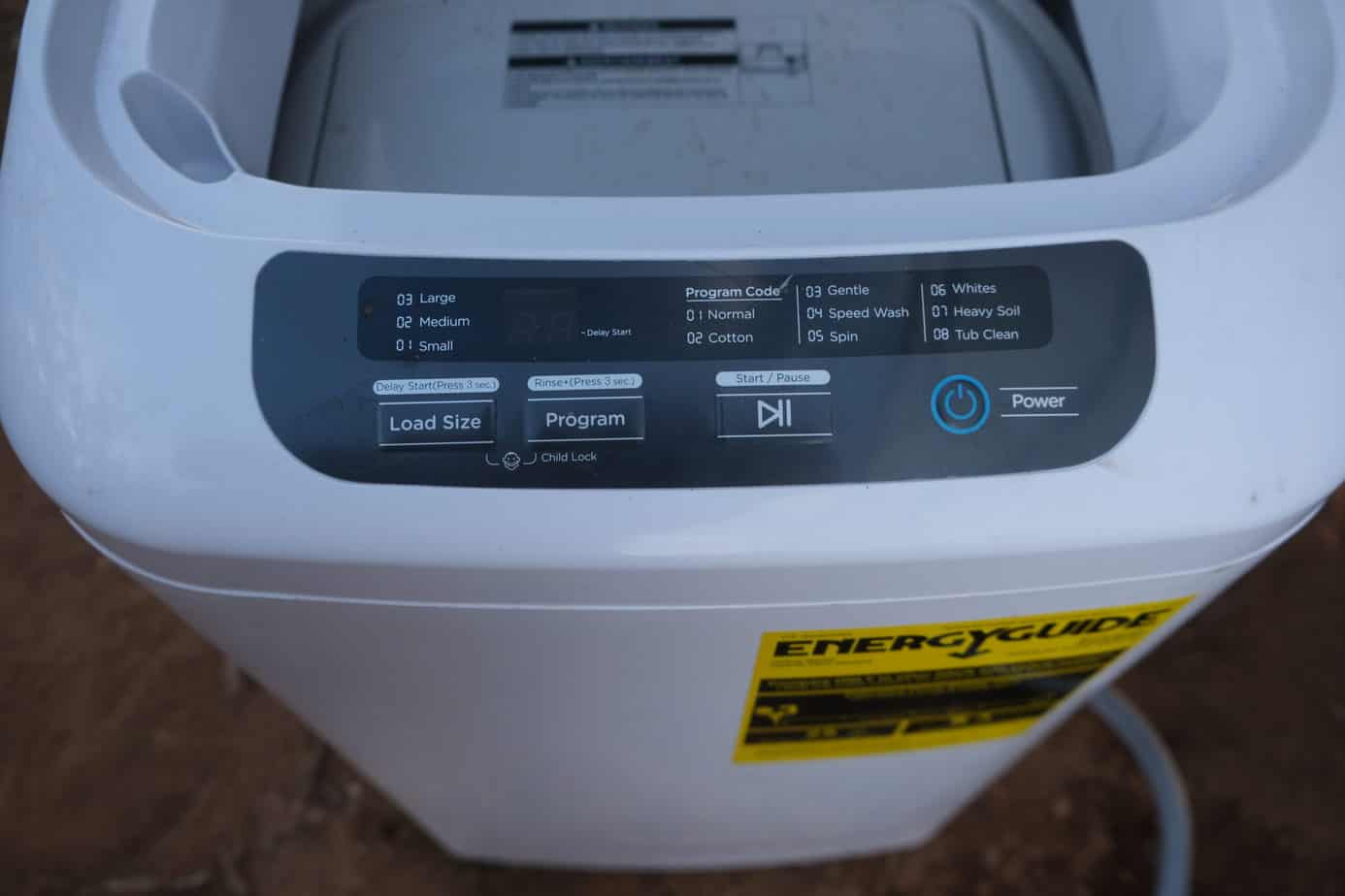 Travel trailer store washing machine