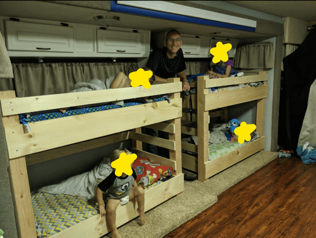diy bunk beds for 4 kids in rv slide out