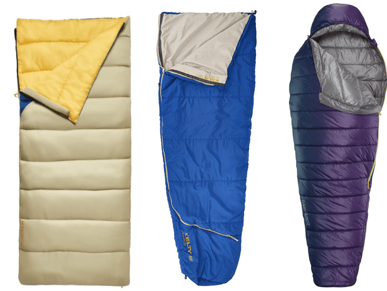 different shapes of camping sleeping bag
