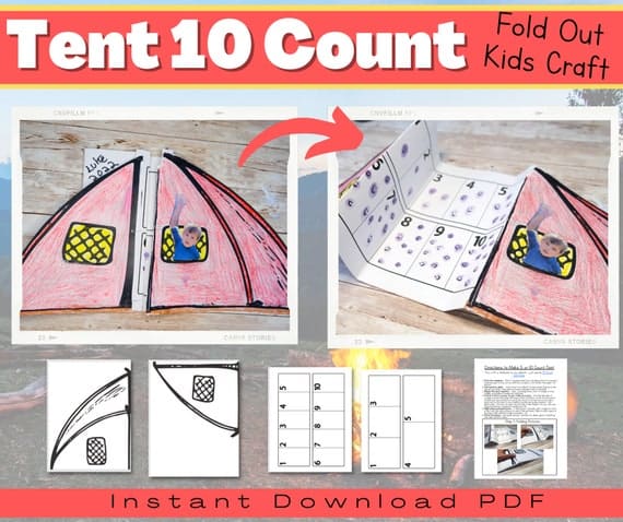10 Count Fold Out Tent Craft for Kids Perfect for Camp Week | Etsy