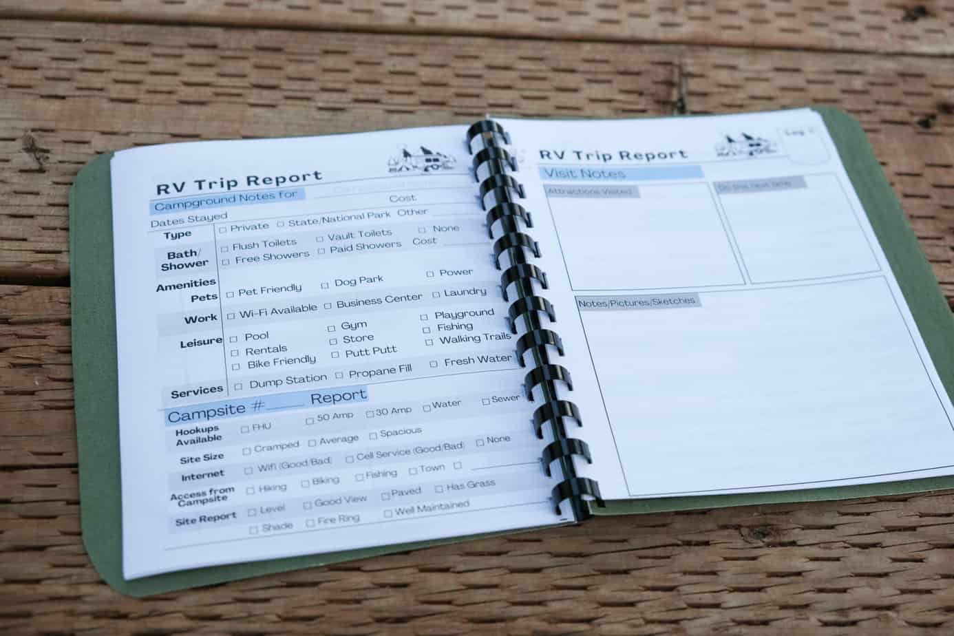 Comb Bound Camping Journal DIY Pick Your Checklists, Design and More