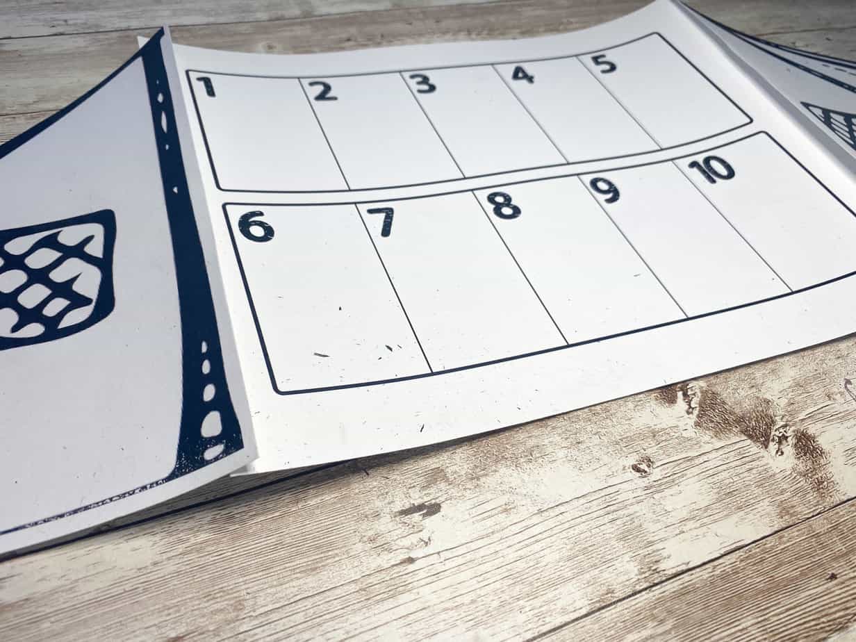 counting practice printable for camp week