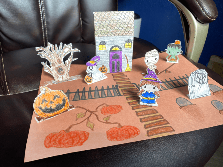 printable halloween scene creator craft for kids