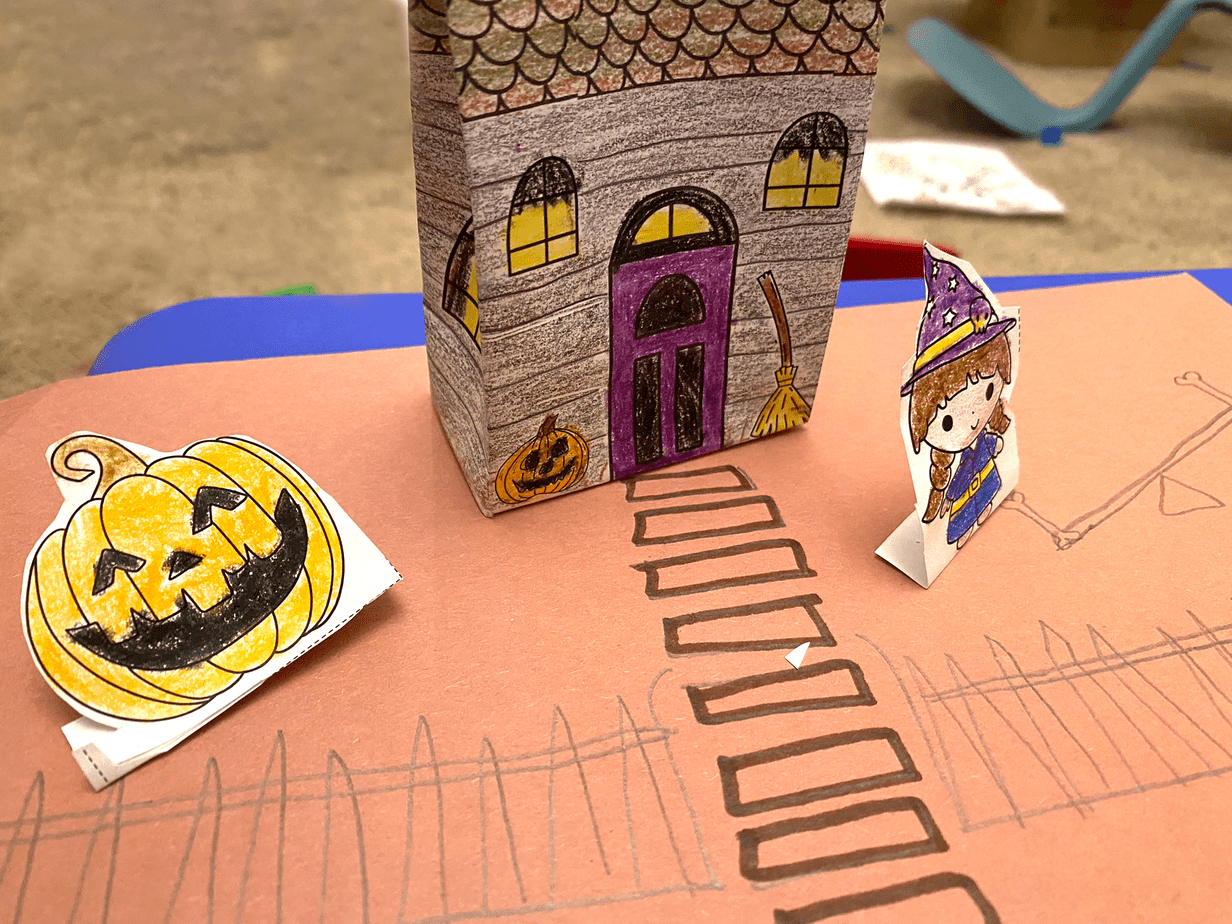 printable halloween haunted house craft