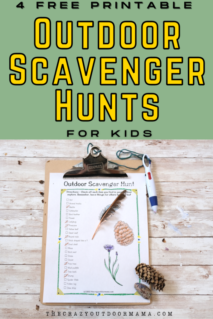 free printable outdoor scavenger hunt for kids list style