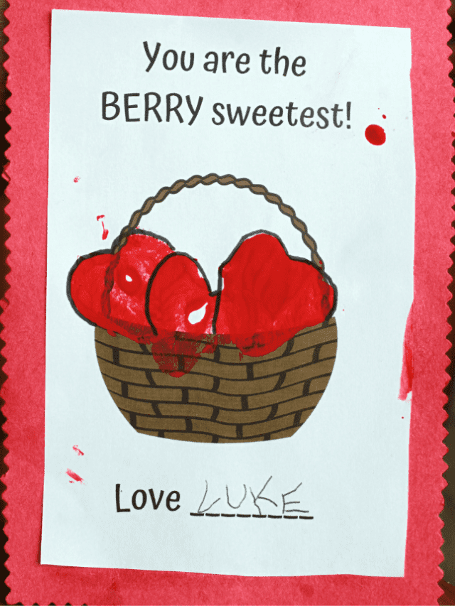 Homemade DIY Strawberry Valentine Stampers Craft For Kids Story