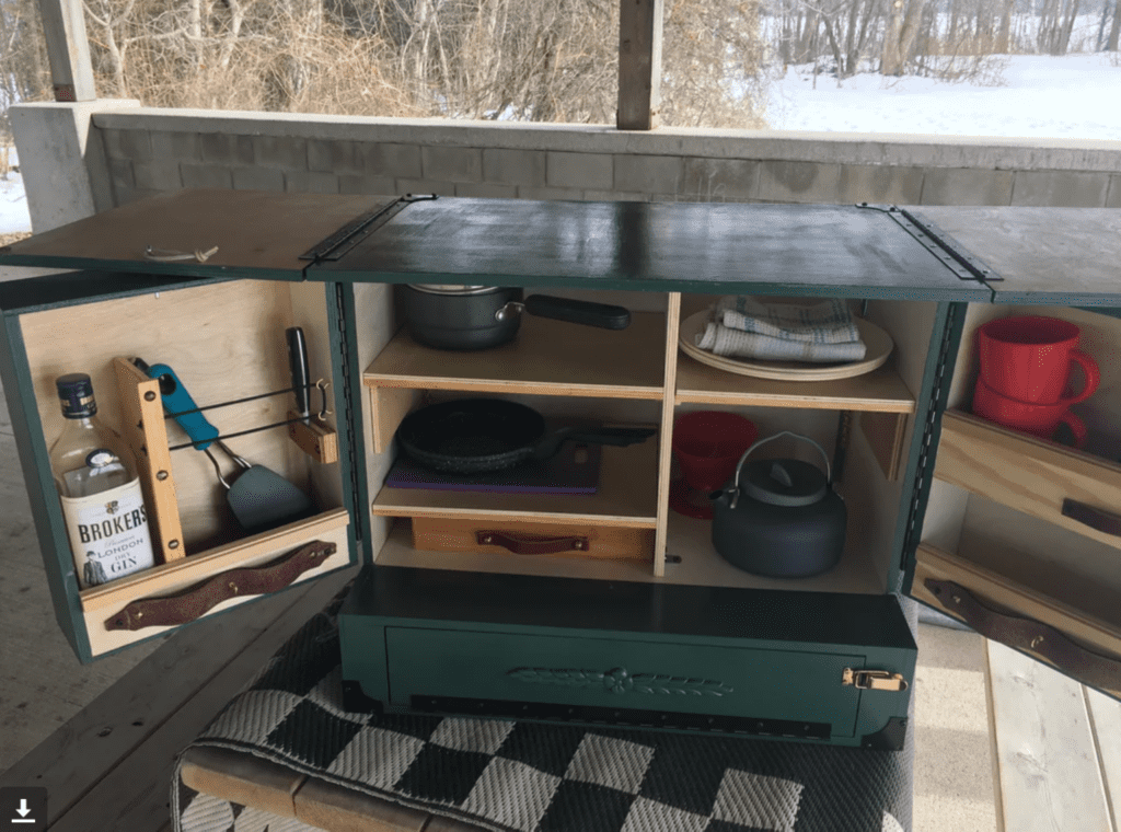 glamping style kitchen chuck box plans 