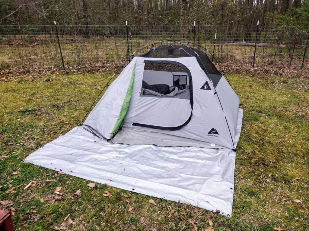 basic tent camp setup