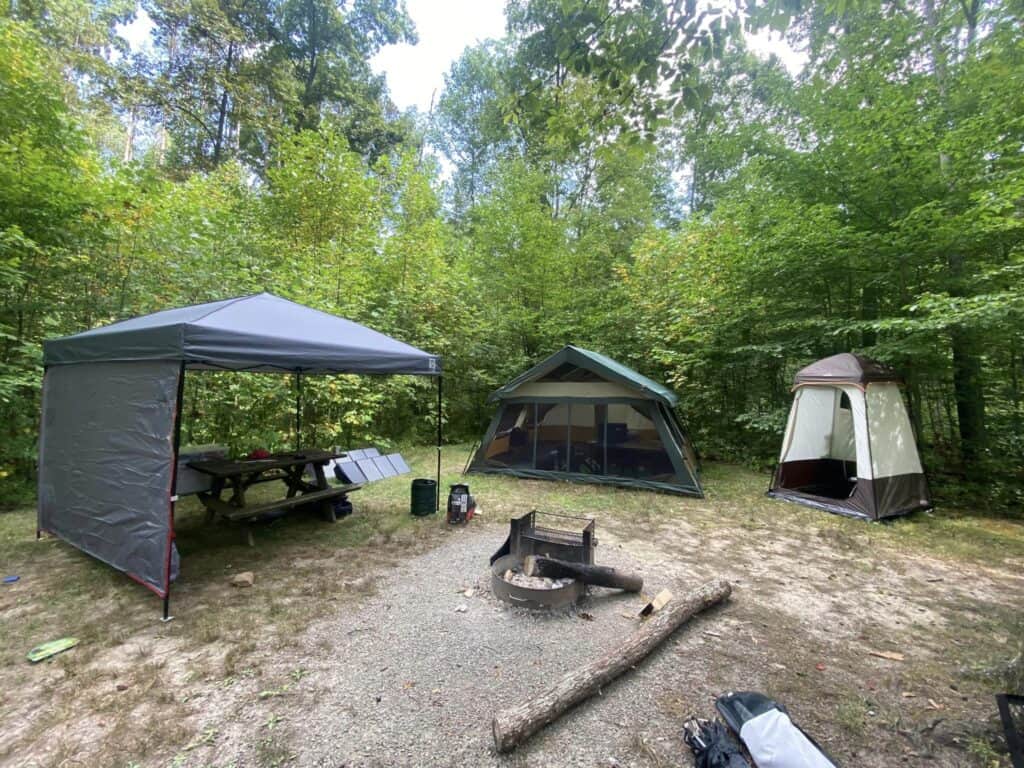 multi tent site setup