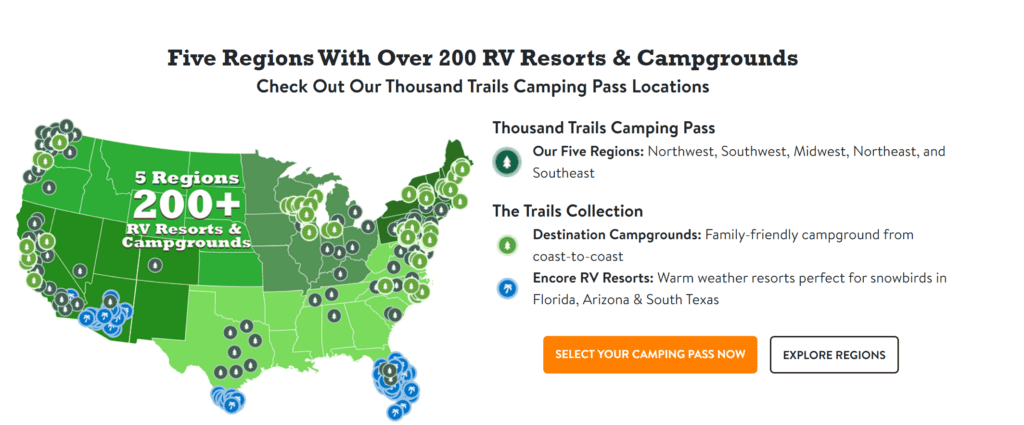 thousand trails camping membership ssaves money on full time RVing