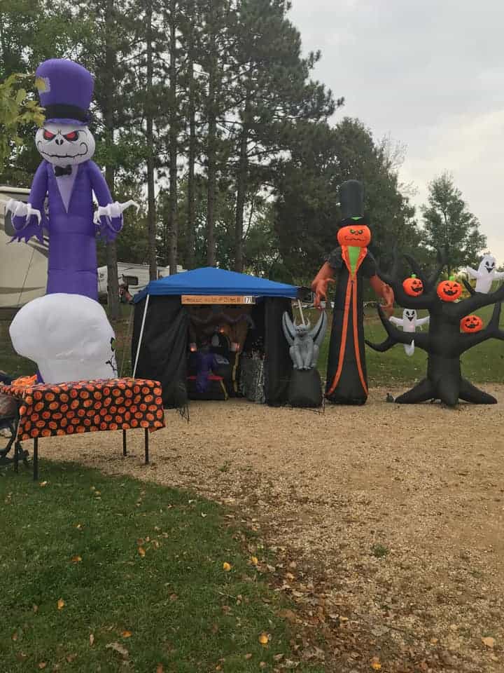 campground halloween ideas inflatables