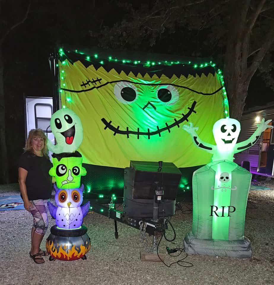 rv halloween decorating idea frankenstein