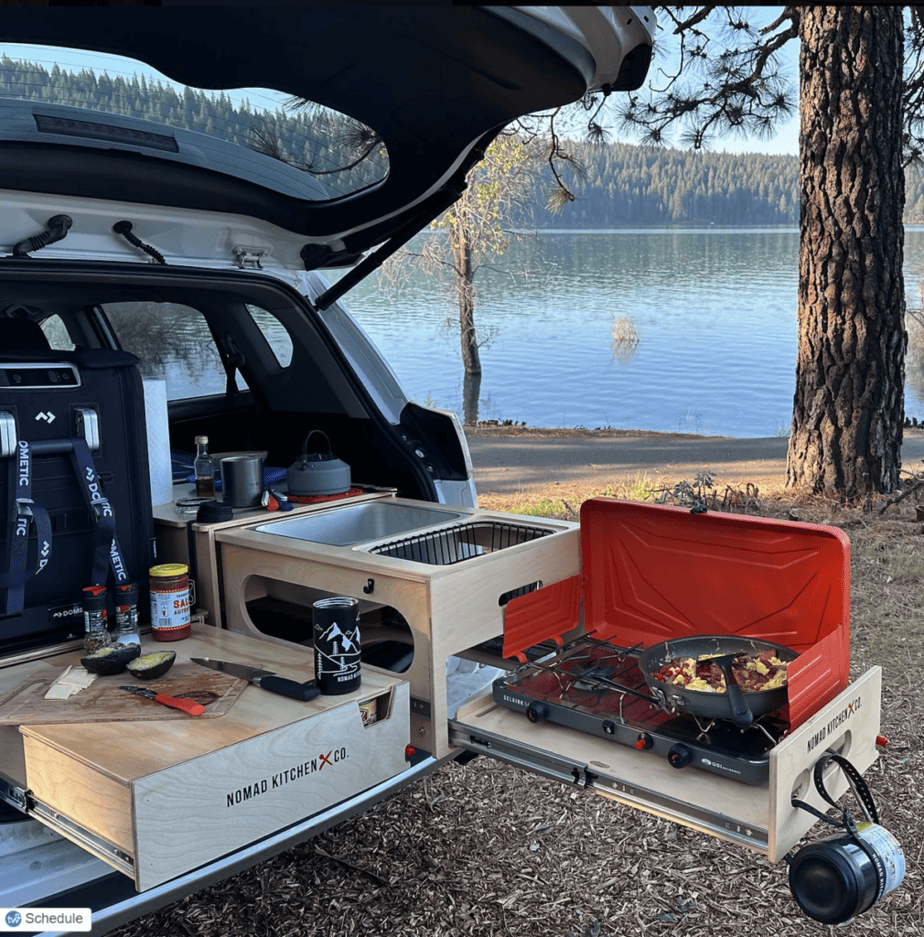 nomad kitchen co camp kitchen slide out for a Subaru