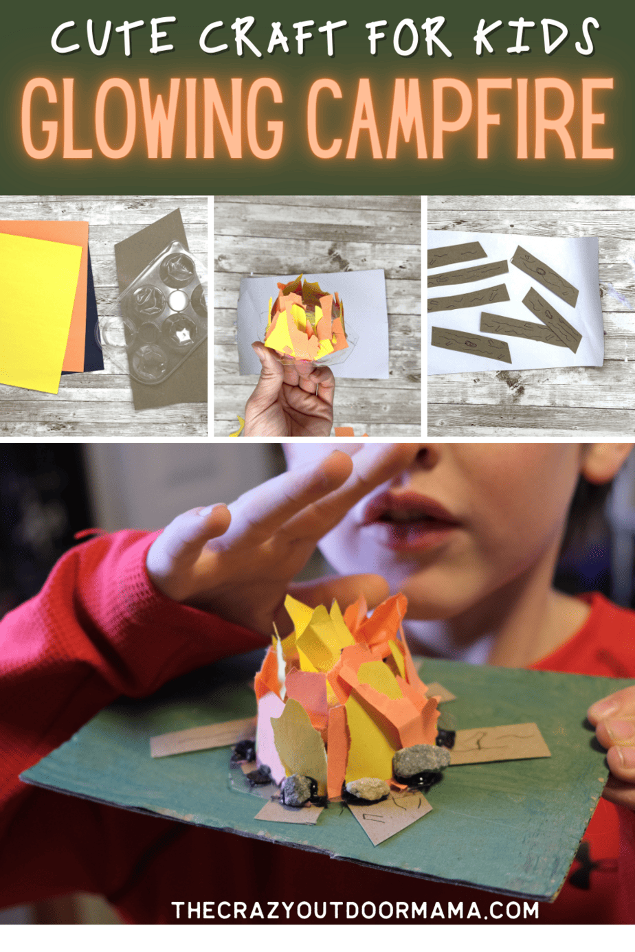 Glowing Paper Campfire Craft The Crazy Outdoor Mama