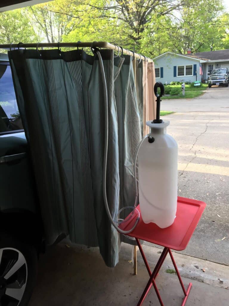 diy shower for car