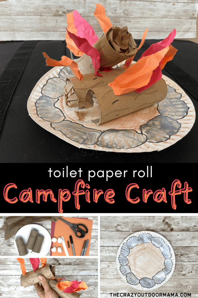 toilet paper roll campfire craft with process pictures